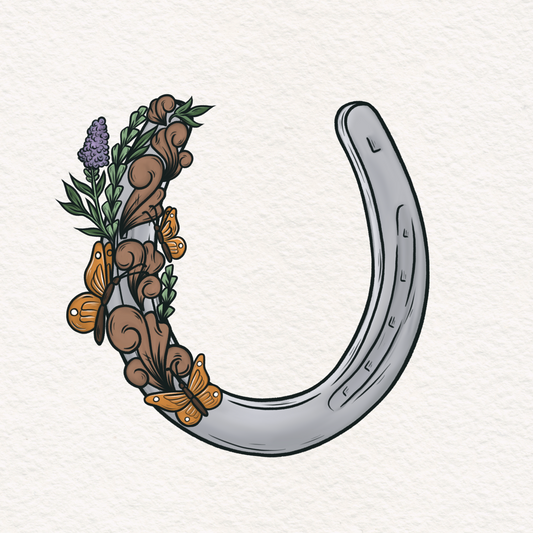 Floral Horseshoe - PNG File