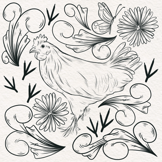 Rooster Sketch - PNG File