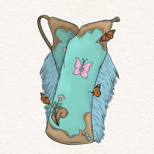 Blue Butterfly Leggings - PNG File